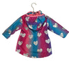 Hatley Pink, Blue, Purple Silver Heart Fleece - Lined Jacket - Size 2 - Bounce Mkt
