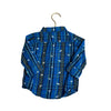 Hatley Royal Blue, Black & Lime Dino Plaid Button Down Shirt - Size 12 - 18 Months - Bounce Mkt