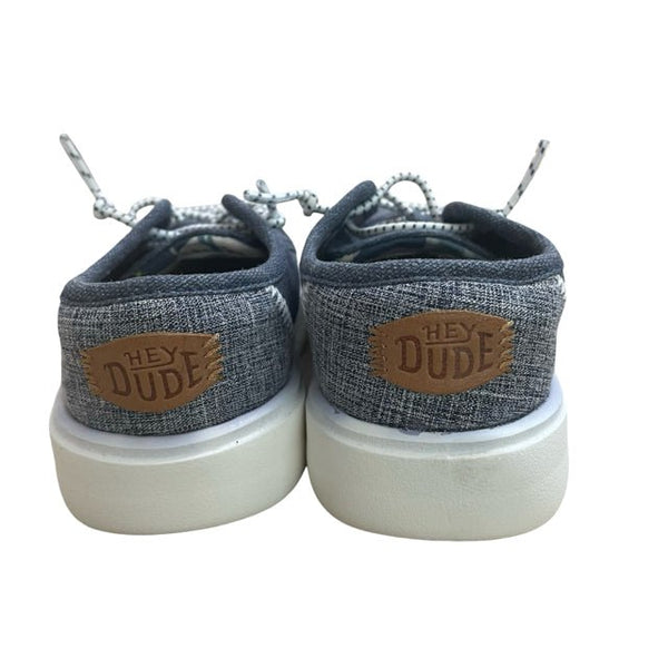 Hey Dude Blue Chambray Sneakers with Tag - Size 8 - Bounce Mkt