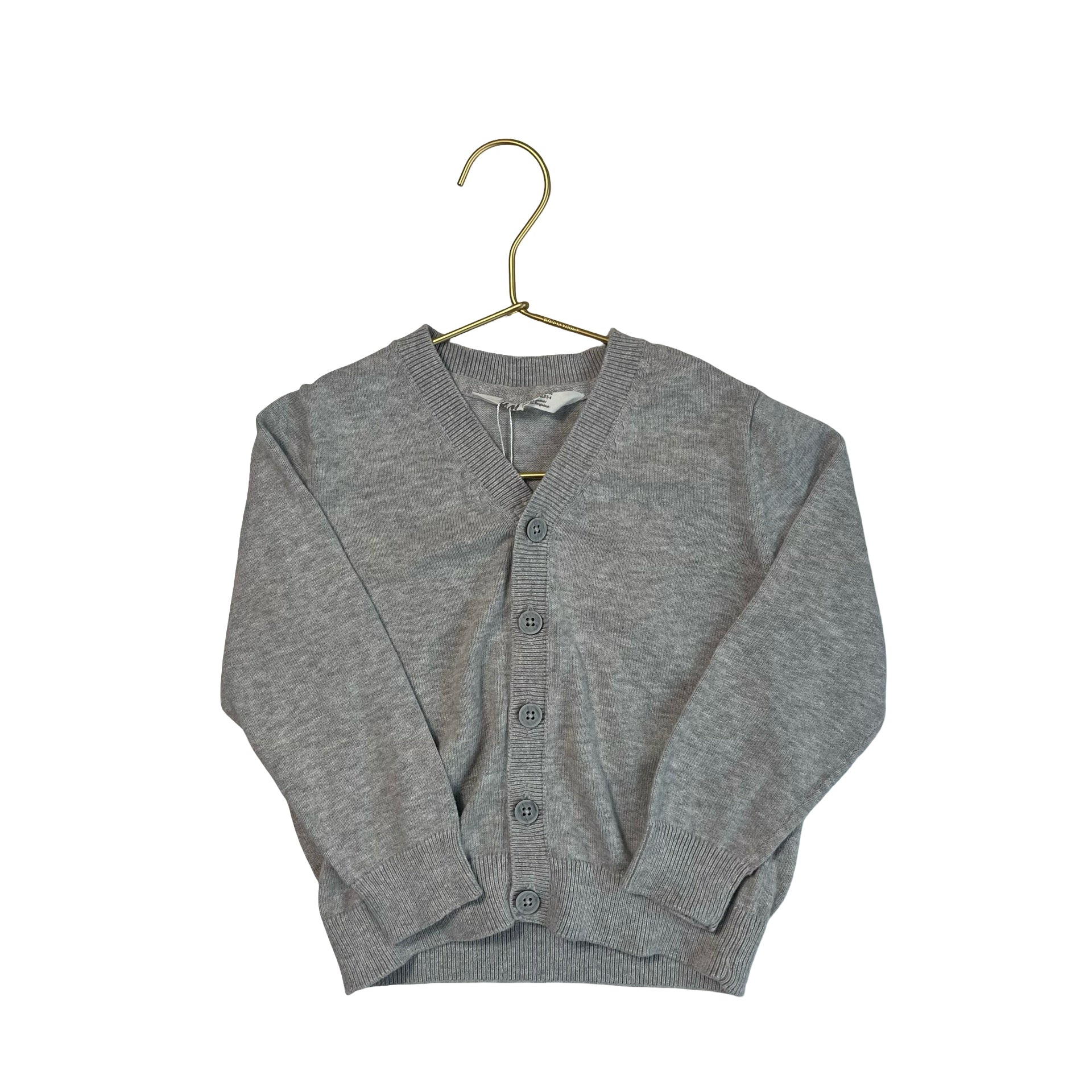 H&M Gray Cotton V - Neck Cardigan - Size 2 - 4Y - Bounce Mkt