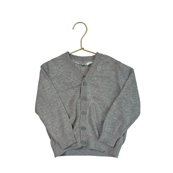 H&M Gray Cotton V - Neck Cardigan - Size 2 - 4Y - Bounce Mkt