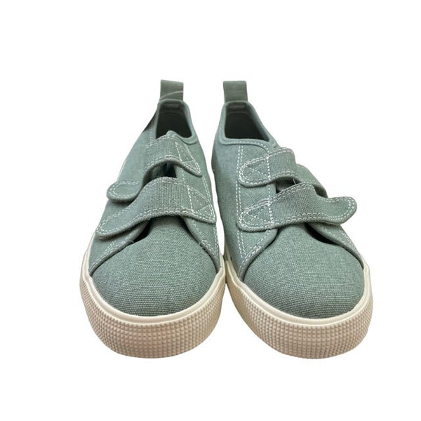 H&M Green Canvas Velcro Sneakers with Tags - Size 2Y Big Kid - Bounce Mkt