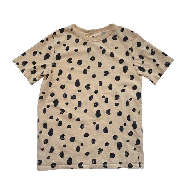 H&M Light Tan & Black Spotted T-Shirt - Size 8/10 - Bounce Mkt