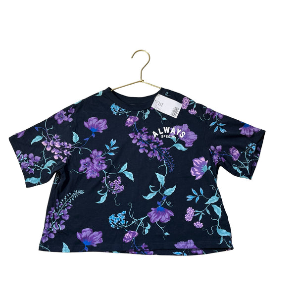 H&M Navy & Lavender Floral 'Always Special' Tee with Tags - Size 12/14 - Bounce Mkt
