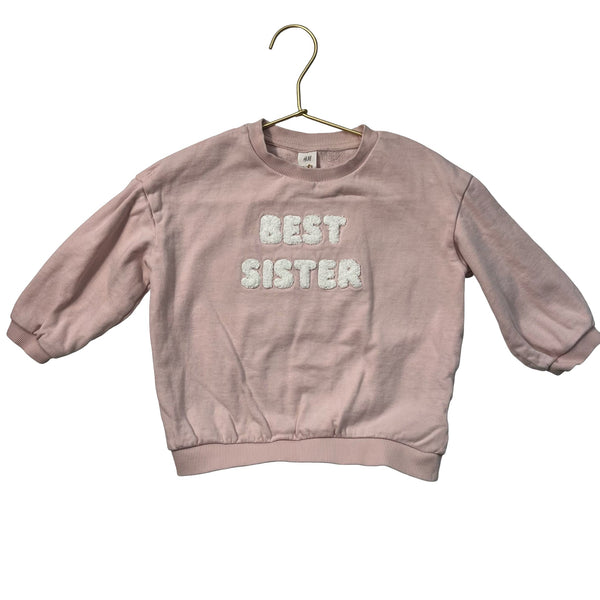 H&M Pink & Ivory 'Best Sister' Sweatshirt - Size 3 - Bounce Mkt