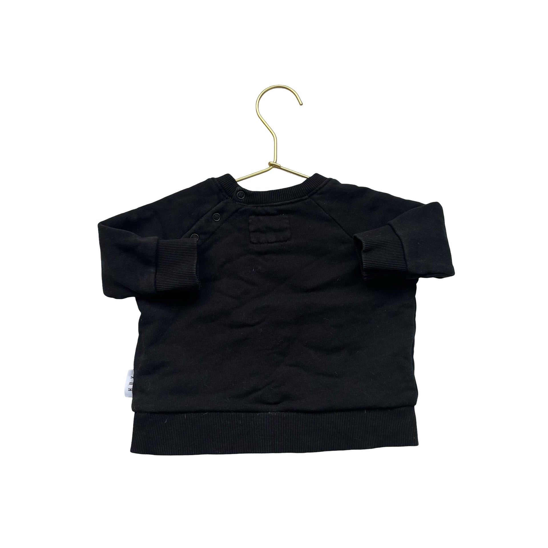 Hux Black & Brown Teddy Bear Applique Sweatshirt - Size 3 - 6 Months - Bounce Mkt