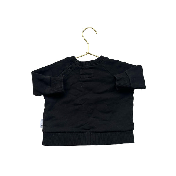Hux Black & Brown Teddy Bear Applique Sweatshirt - Size 3 - 6 Months - Bounce Mkt