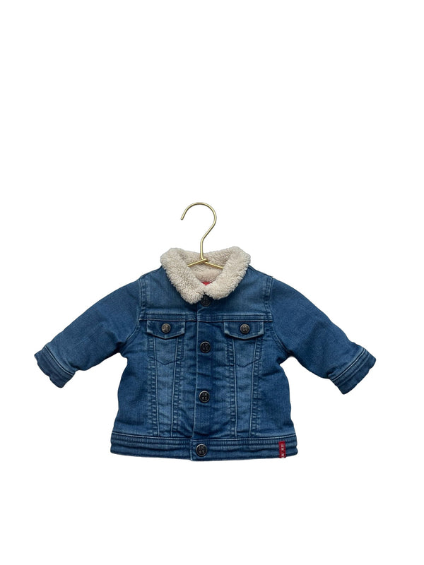 Ikks Sherpa Lined 'ROCK' Denim Jacket - Size 3 Mo - Bounce Mkt