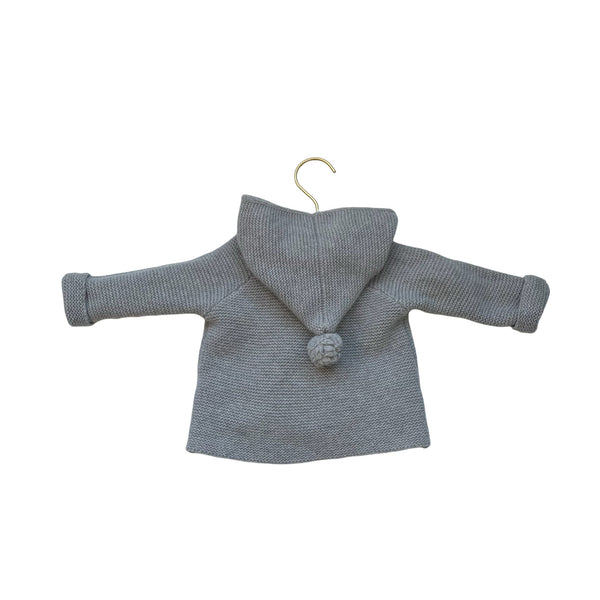 Il Gufo Gray Hooded Cardigan 100% Wool Sweater - Size 6 Months - Bounce Mkt