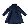 Il Gufo Navy Felted Jacket, Fringe Hem - Size 4A - Bounce Mkt