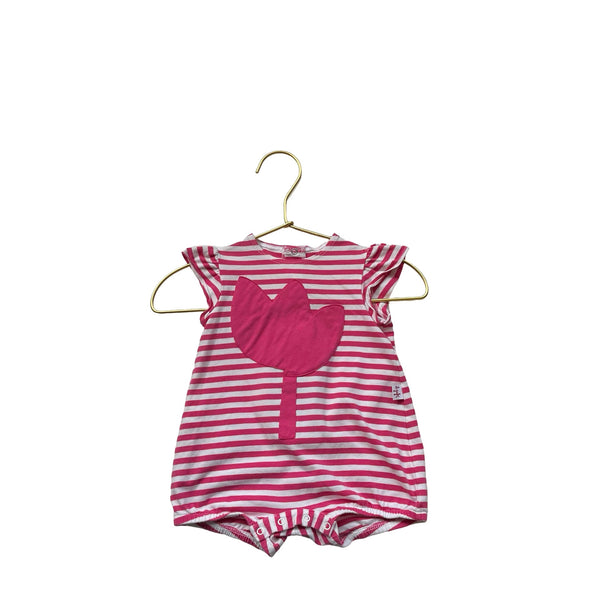 Il Gufo Pink - Striped Tulip Romper - Size 3 Mo - Bounce Mkt