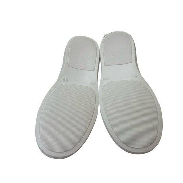 Il Gufo White Leather & Tulle Pom - Pom Slip - On Sneakers in Box - Size 29 (12) - Bounce Mkt