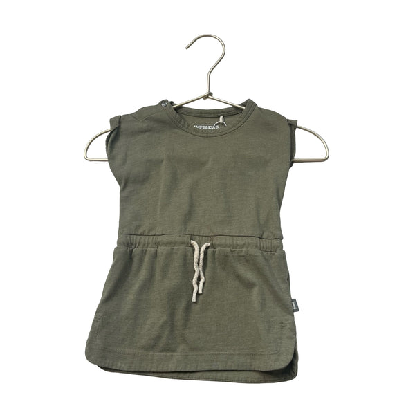 Imps & Elfs Olive Green Short Sleeve Dress - Size 6 - 9 Months - Bounce Mkt