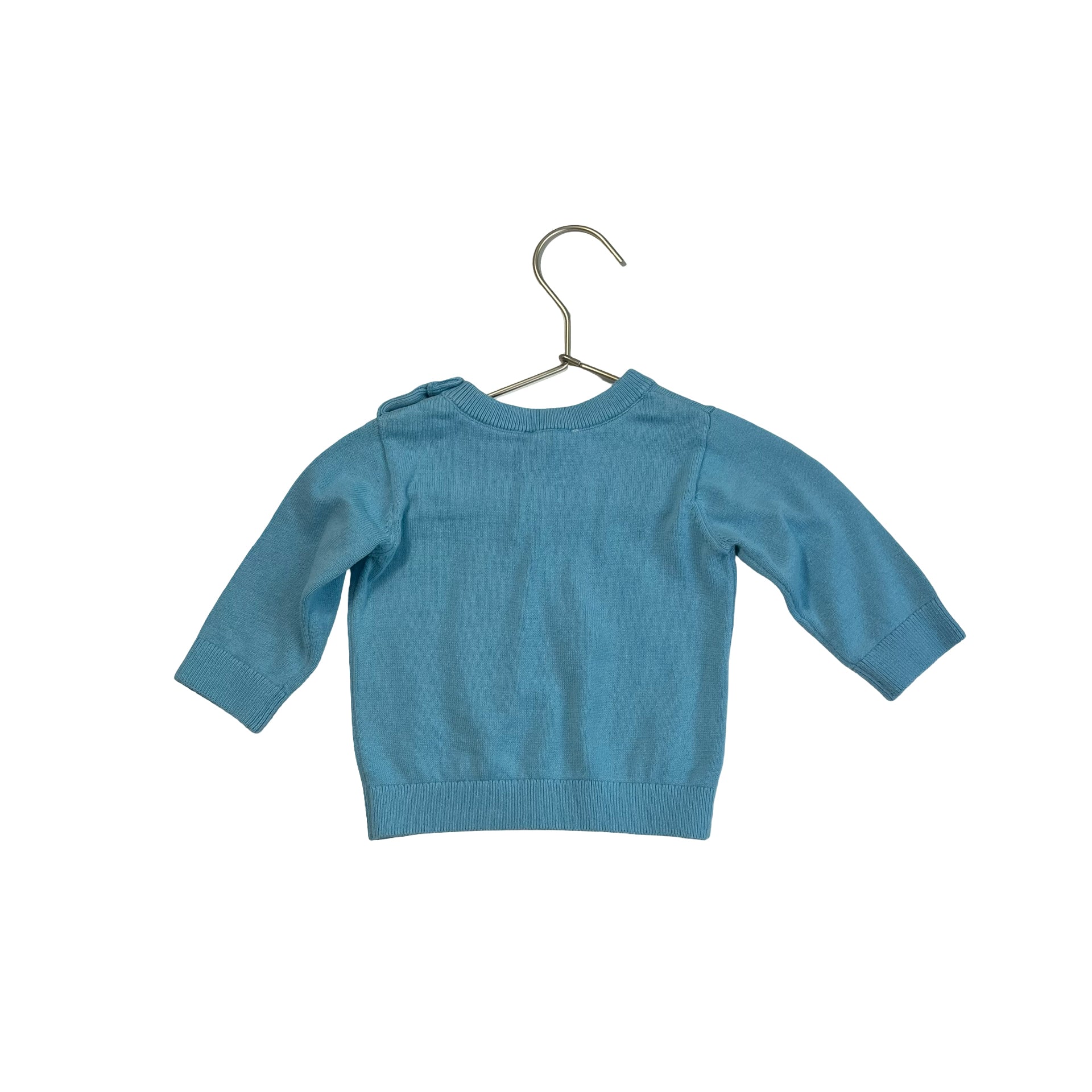 Jacadi Aqua Blue Dogs in Car Eiffel Tower Sweater - Size 6 Mo - Bounce Mkt