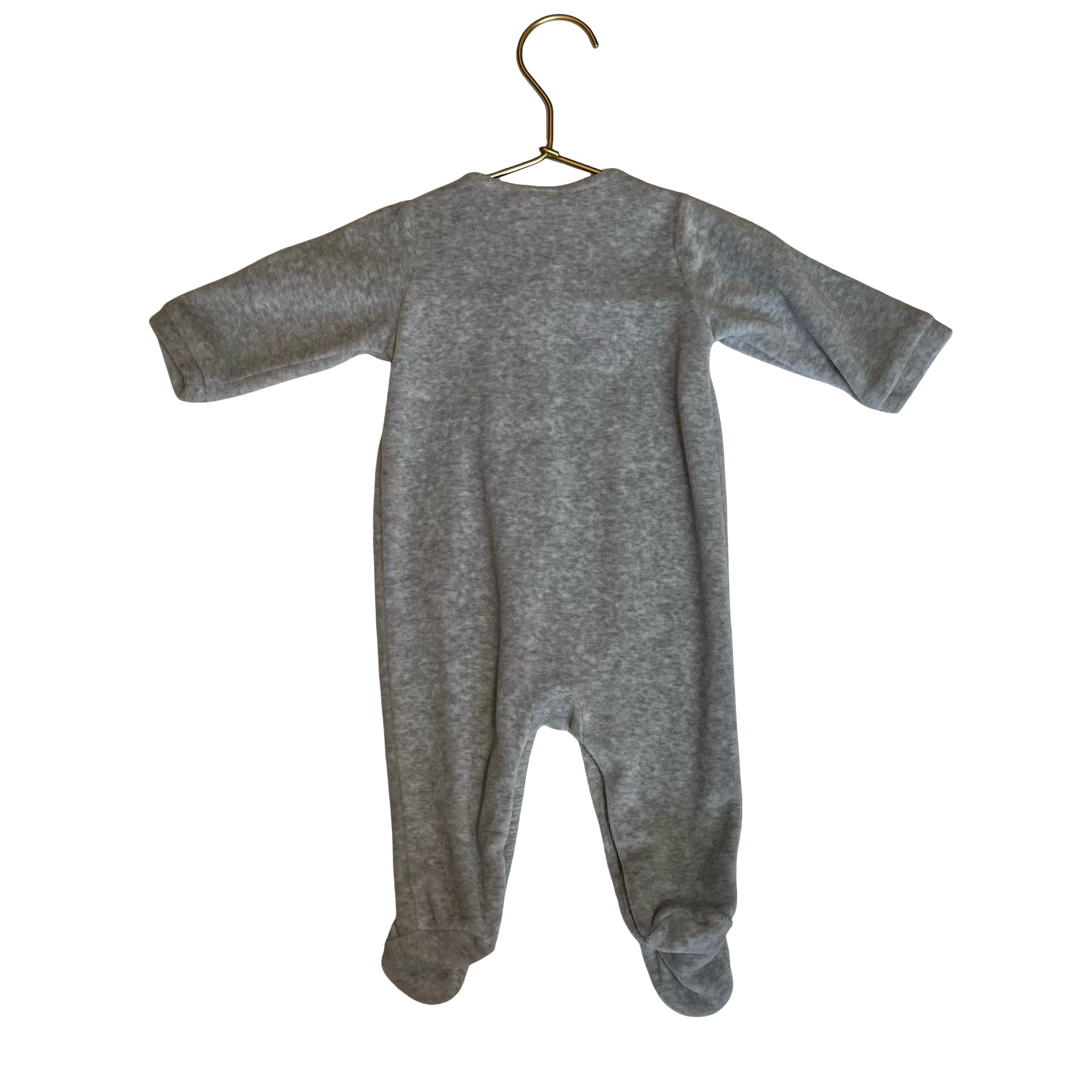 Jacadi Gray Scalloped Velour One Piece - Size 3 Months - Bounce Mkt