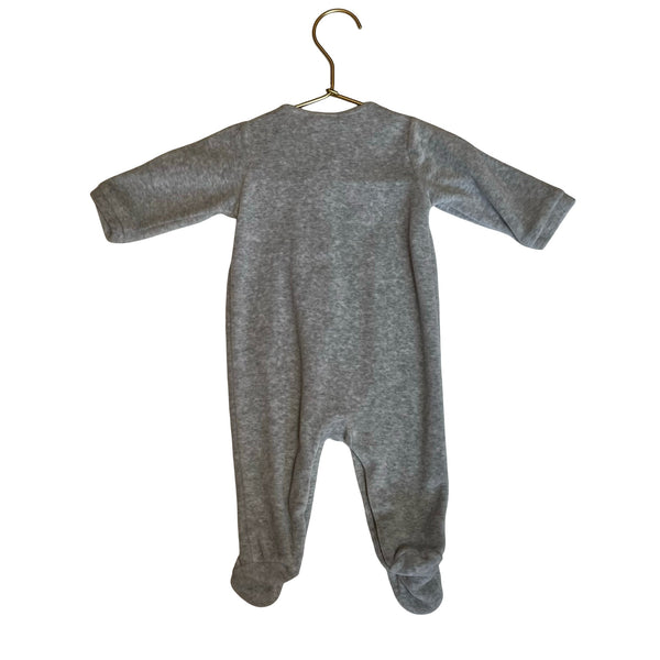 Jacadi Gray Scalloped Velour One Piece - Size 3 Months - Bounce Mkt