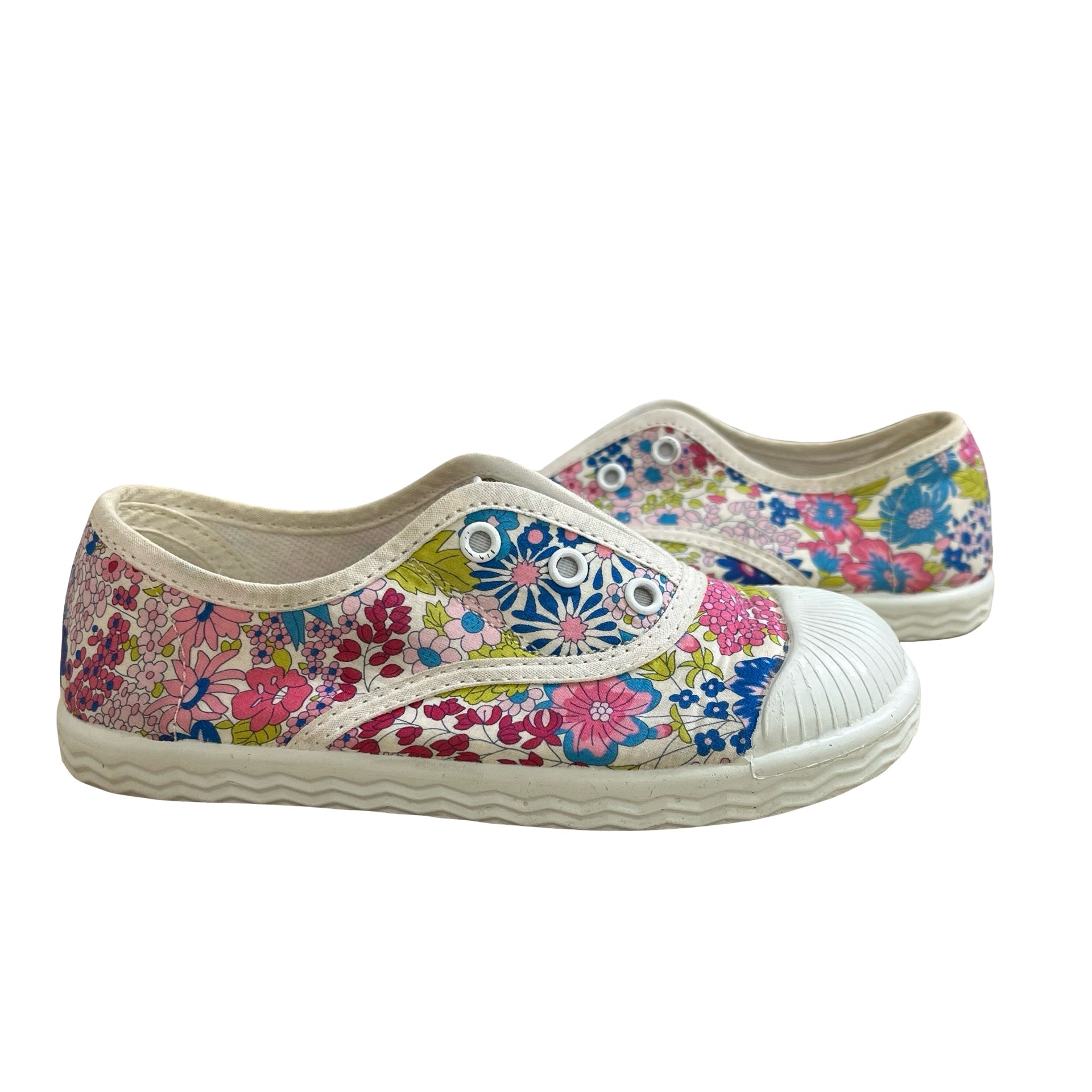 Jacadi Ivory & Multi - Color Flower Sneakers - Size 25 (9) - Bounce Mkt