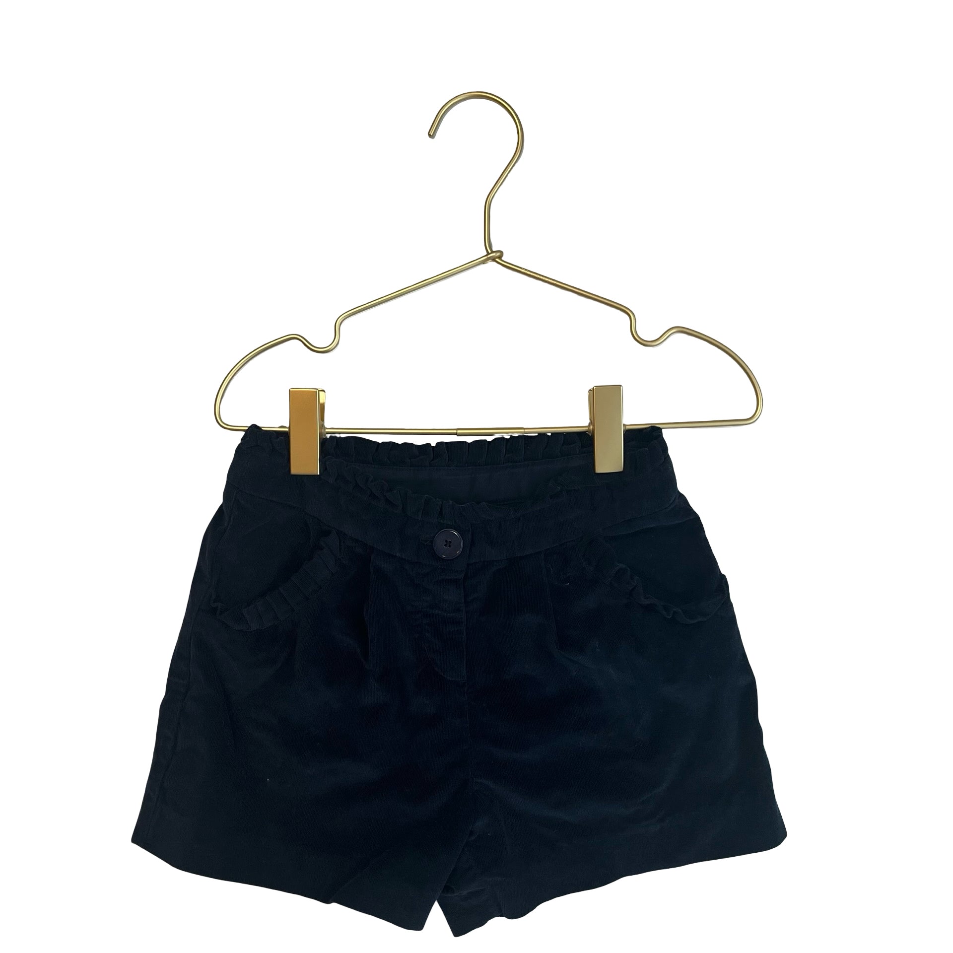 Jacadi Navy Corduroy Ruffle Trim Shorts - Size 5 - Bounce Mkt