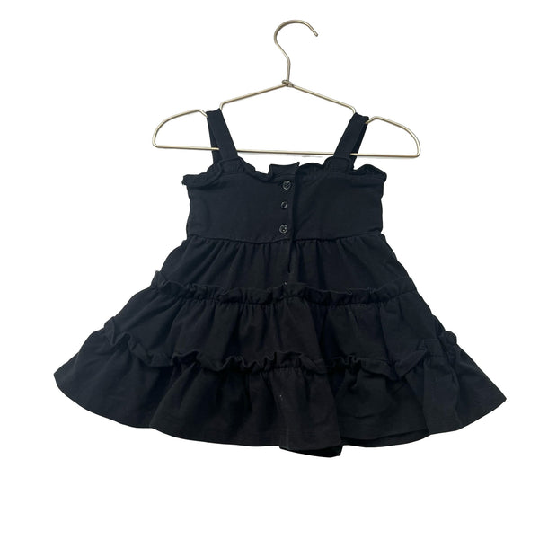 Janie and Jack Black Dress, Ivory Crochet Trim - Size 6 - 12 Mo - Bounce Mkt