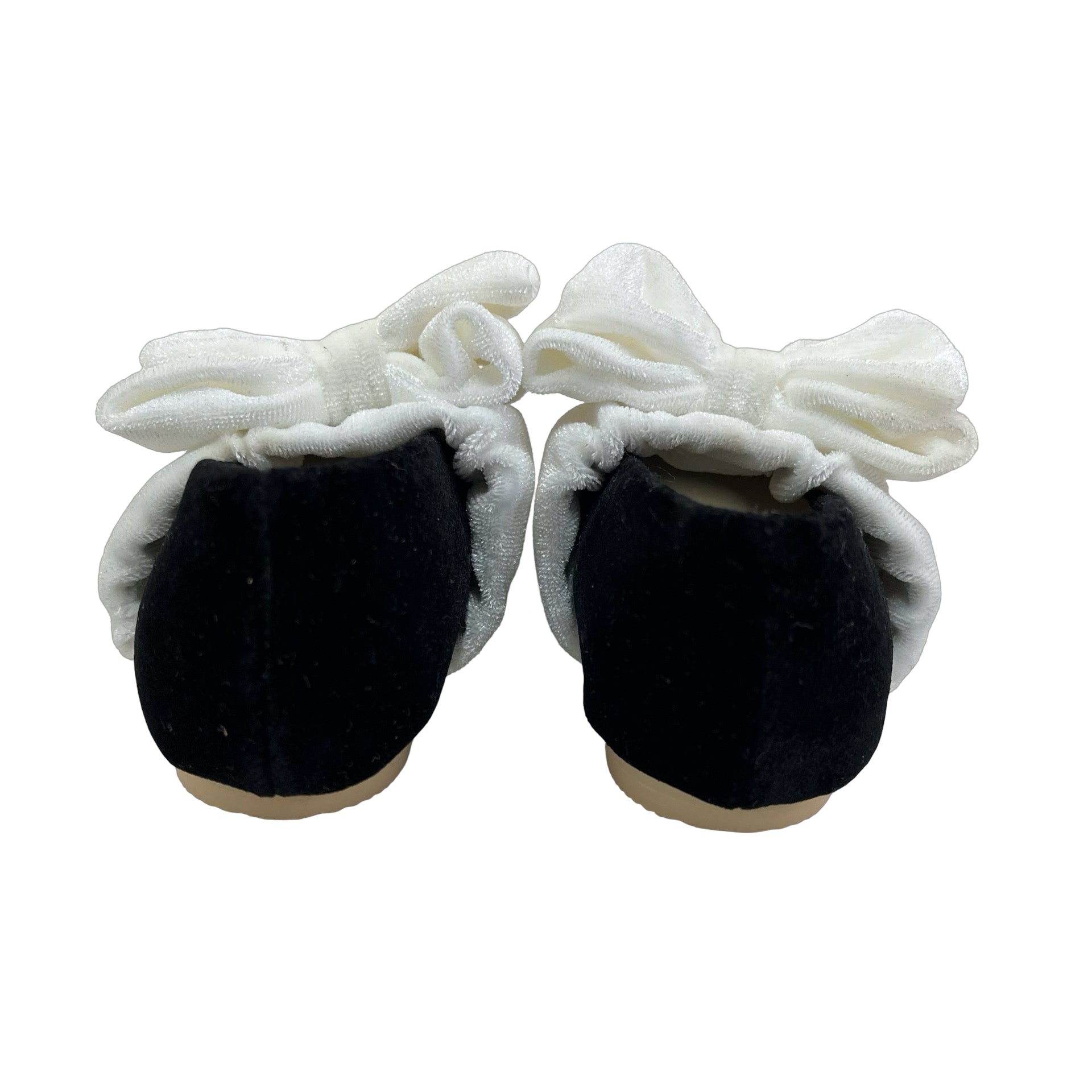 Janie and Jack Black & Ivory Velvet Bow Shoes - Size 4 - Bounce Mkt