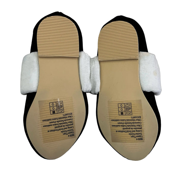 Janie and Jack Black & Ivory Velvet Bow Shoes - Size 4 - Bounce Mkt