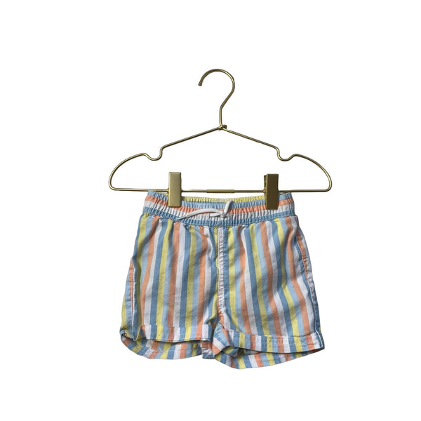 Janie and Jack Blue, Ivory & Peach Stripe Swim Shorts - Size 12 - 18 Months - Bounce Mkt