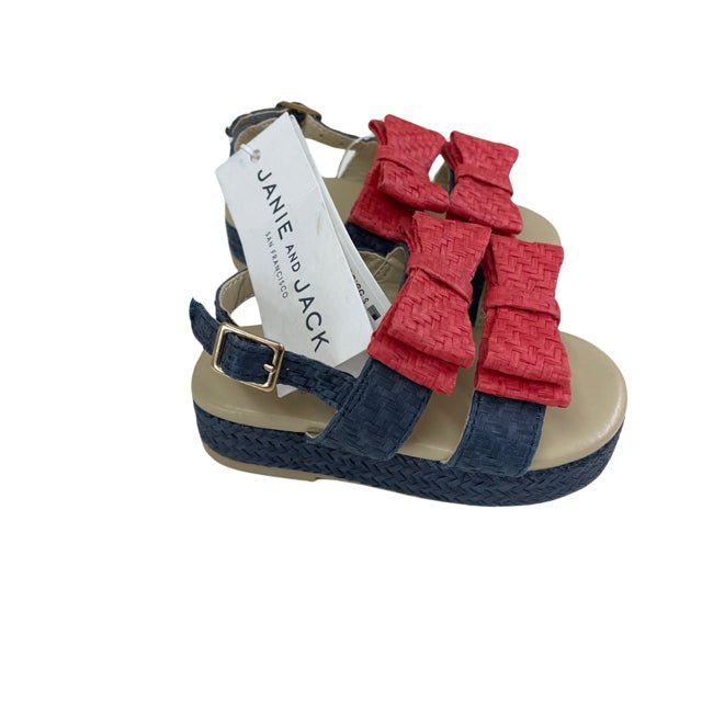 Janie and Jack Blue & Red Raffia Sandals with Tags - Size 5 - Bounce Mkt