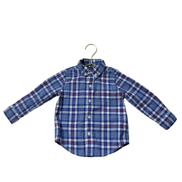 Janie and Jack Blue, White, Red Plaid Button Down - Size 18 - 24 Mo - Bounce Mkt