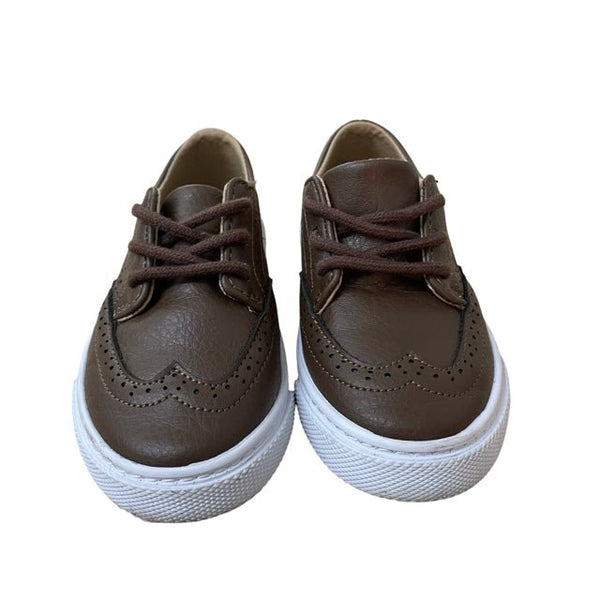 Janie and Jack Brown Wing - Tip Style Sneakers - Size 7 - Bounce Mkt