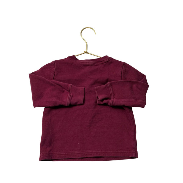 Janie and Jack Dark Red Henley Long Sleeve Shirt - Size 2 - Bounce Mkt