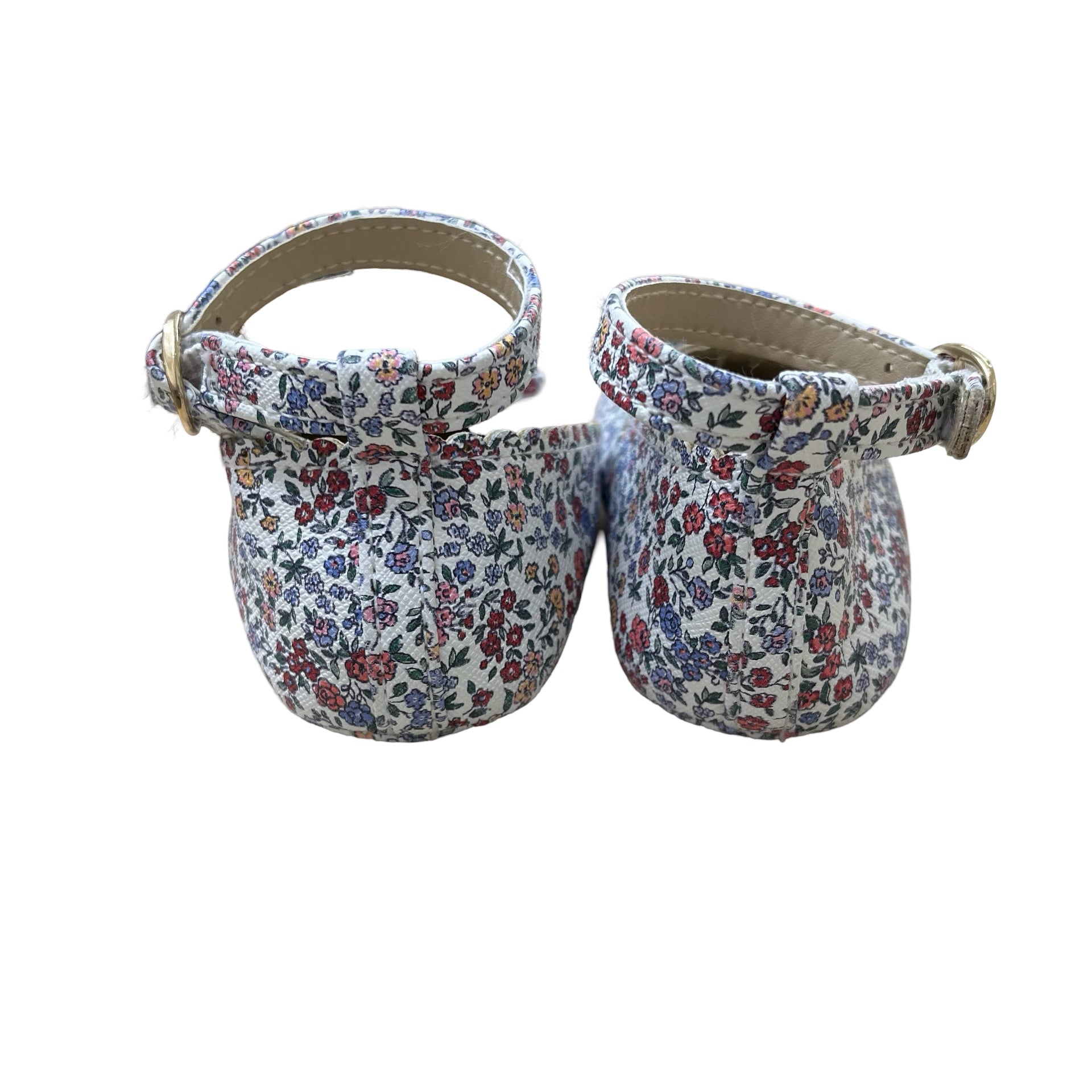 Janie and Jack Ivory Floral Soft Sole Shoes - Size 6 - 12 Months - Bounce Mkt