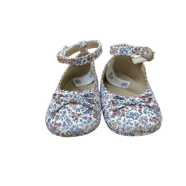 Janie and Jack Ivory Floral Soft Sole Shoes - Size 6 - 12 Months - Bounce Mkt