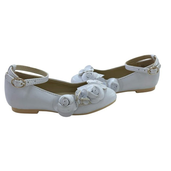 Janie and Jack Ivory Flower Dress Shoes - Size 7 - Bounce Mkt