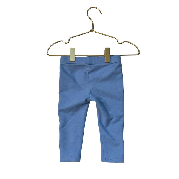 Janie and Jack Light Blue Gold Button Leggings - Size 6 - 12 Mo - Bounce Mkt