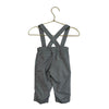 Janie and Jack Lined Gray Brushed Cotton Overall Pants - Size 0 - 3 Mo - Bounce Mkt