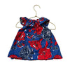 Janie and Jack Metallic Blue, Red, Navy Floral Blouse - Size 2T - Bounce Mkt