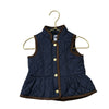 Janie and Jack Navy & Brown Trim Quilted Vest - Size 6 - 12 Months - Bounce Mkt