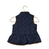 Janie and Jack Navy & Brown Trim Quilted Vest - Size 6 - 12 Months - Bounce Mkt