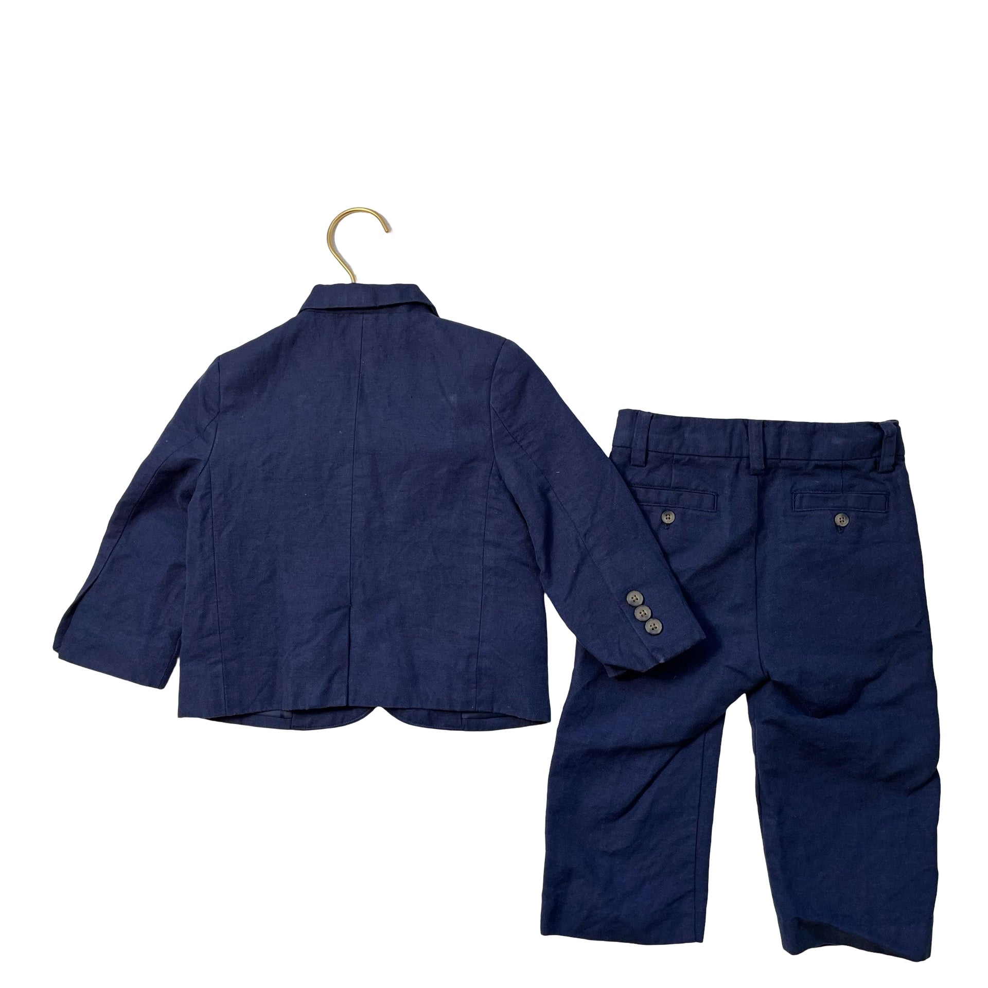 Janie and Jack Navy Linen Blend Suit - Size 12 - 18 Mo - Bounce Mkt