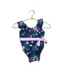 Janie and Jack Navy & Pink Floral Swimsuit - Size 6 - 12 Months - Bounce Mkt