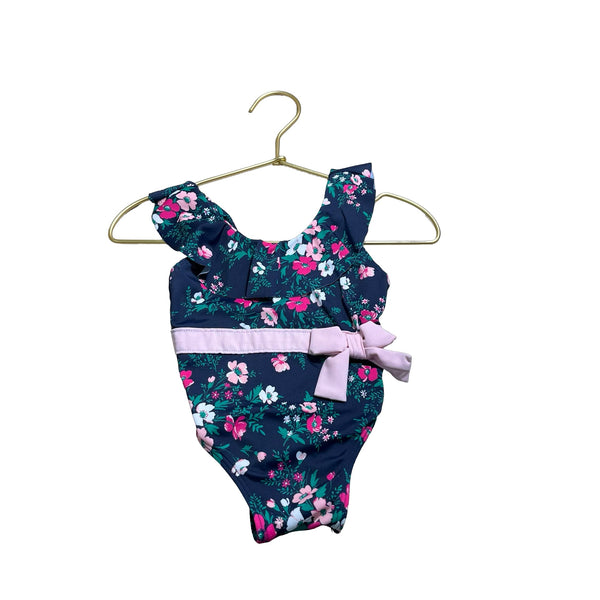 Janie and Jack Navy & Pink Floral Swimsuit - Size 6 - 12 Months - Bounce Mkt