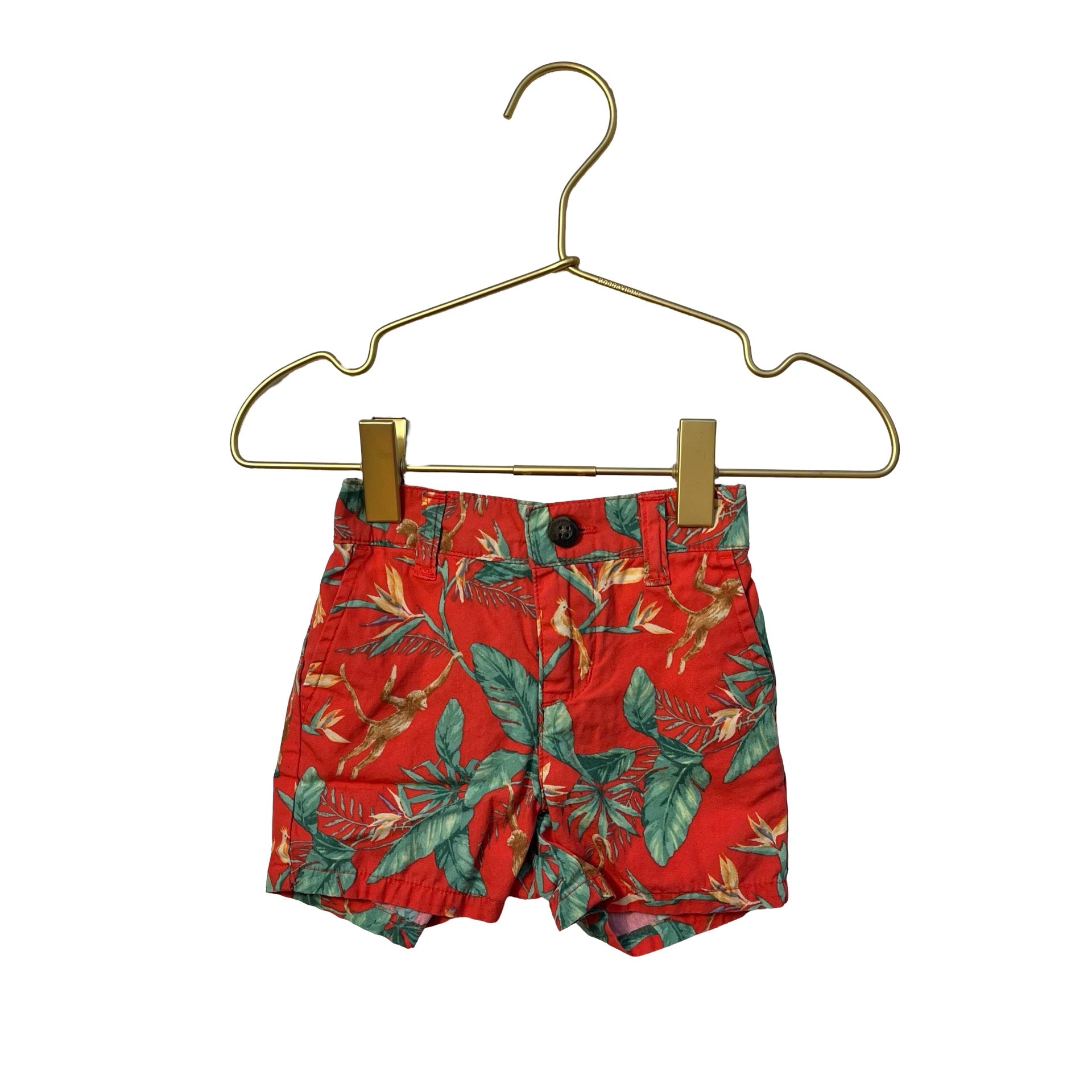 Janie and Jack Orange Jungle Print Shorts - Size 3 - 6 Mo - Bounce Mkt