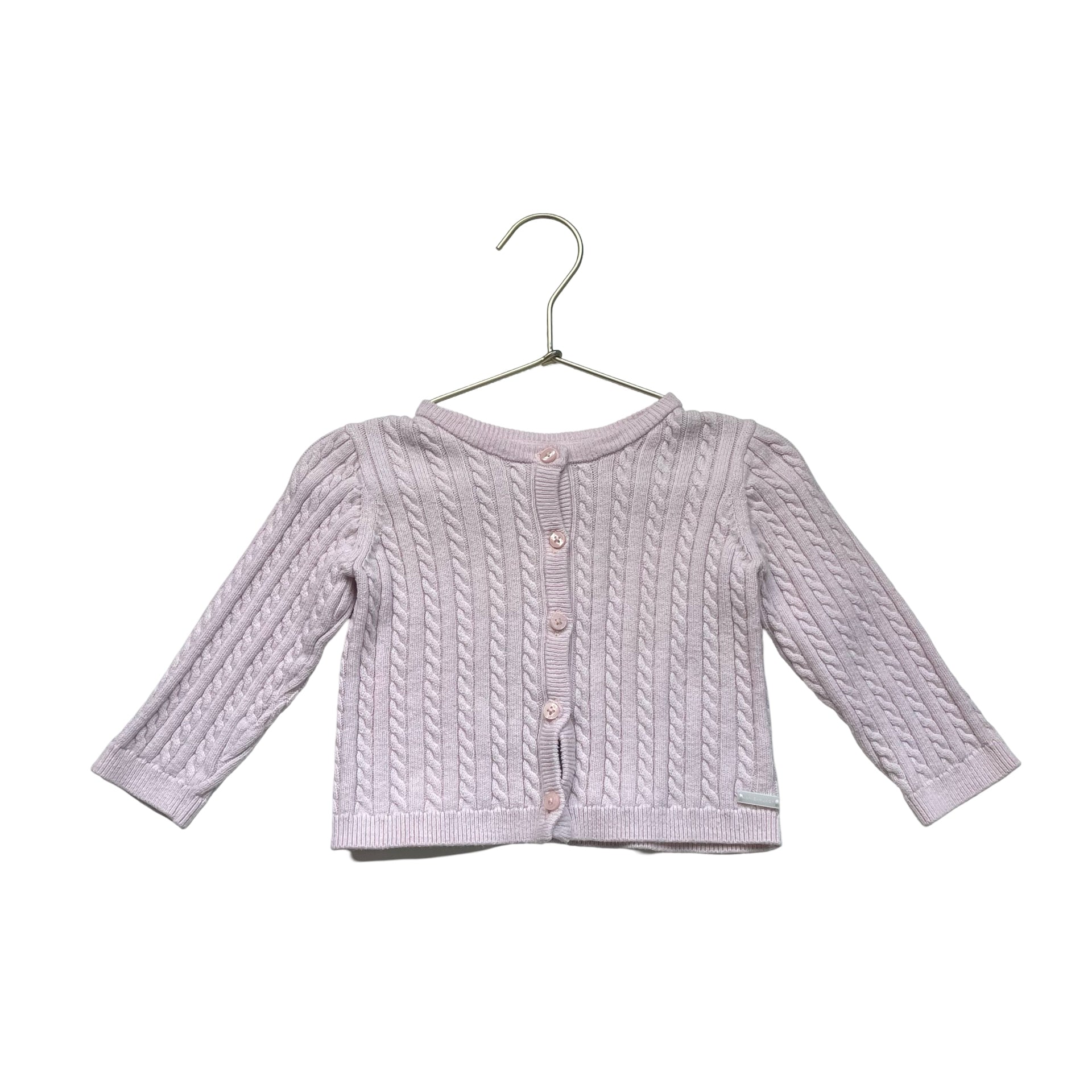 Janie and Jack Pink Cable - Knit Cardigan - Size 12 - 18 Mo - Bounce Mkt