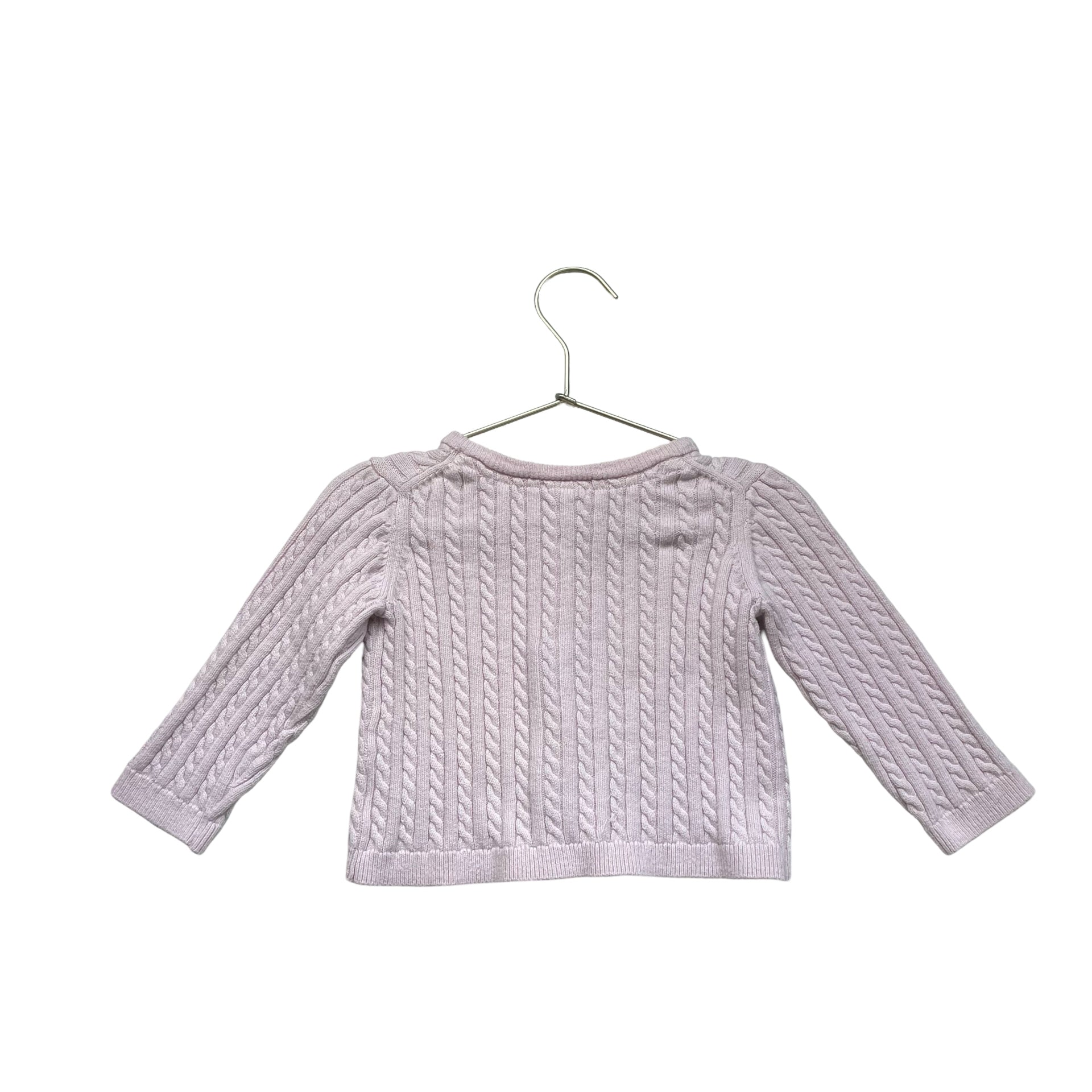 Janie and Jack Pink Cable - Knit Cardigan - Size 12 - 18 Mo - Bounce Mkt