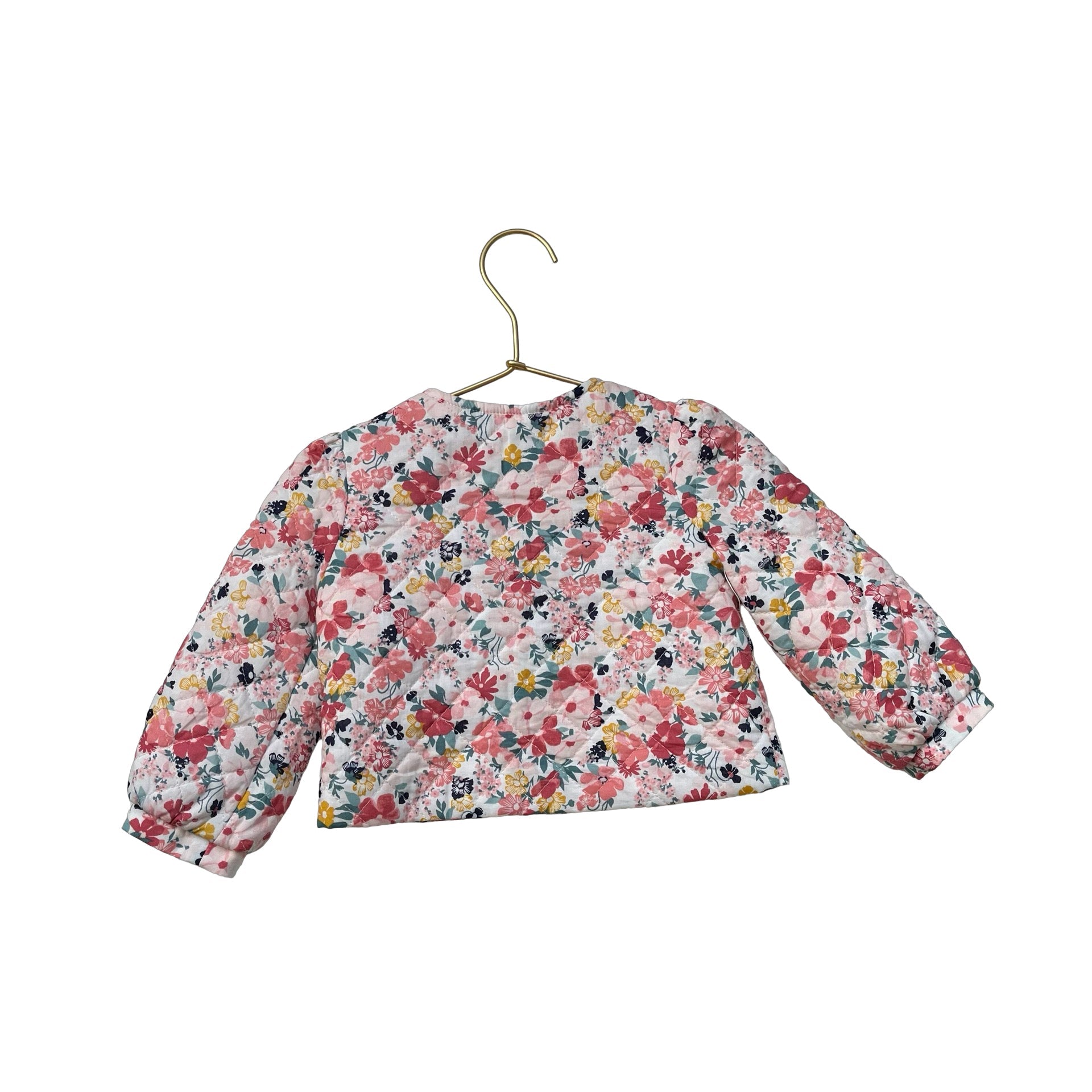 Janie and Jack Pink Floral Quilted Blazer Jacket - Size 12 - 18 Mo - Bounce Mkt