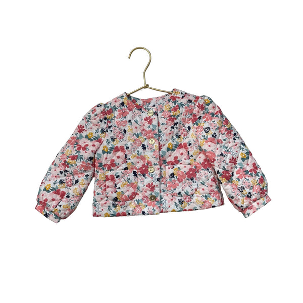 Janie and Jack Pink Floral Quilted Blazer Jacket - Size 12 - 18 Mo - Bounce Mkt