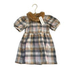 Janie and Jack Pink, Gray, Tan Check Dress, Faux Fur Collar with Tags - Size 2T - Bounce Mkt
