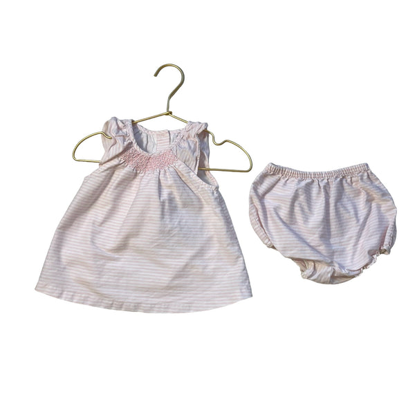 Janie and Jack Pink Striped Tunic Top & Bubble Shorts - Size 12 - 18 Mo - Bounce Mkt