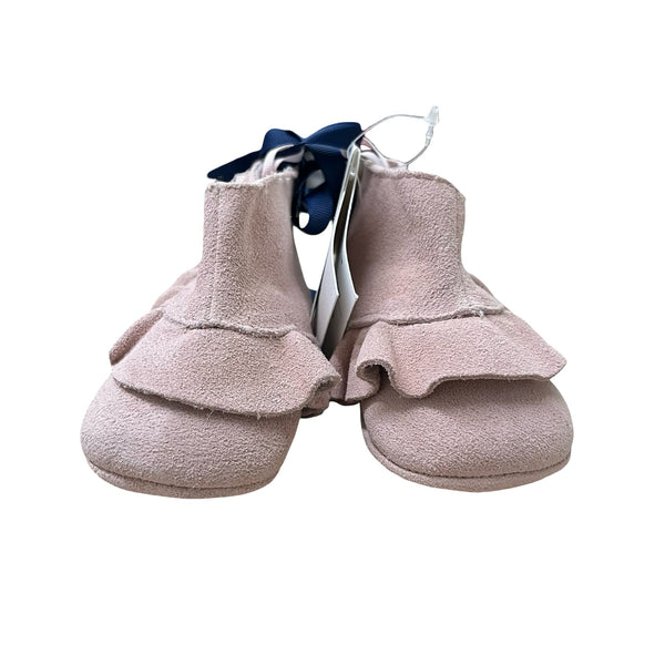 Janie and Jack Pink Suede Soft Sole Booties with Tags - Size 3 - 6 Mo - Bounce Mkt