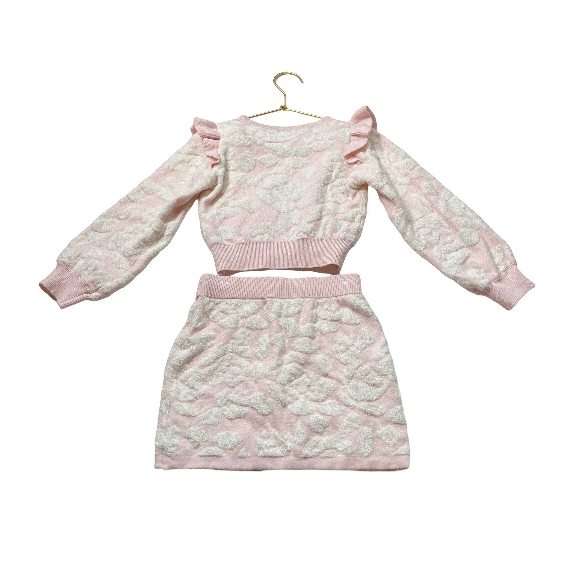 Janie and Jack Pink & White Pattern Sweater & Knit Skirt Set - Size 4 - Bounce Mkt